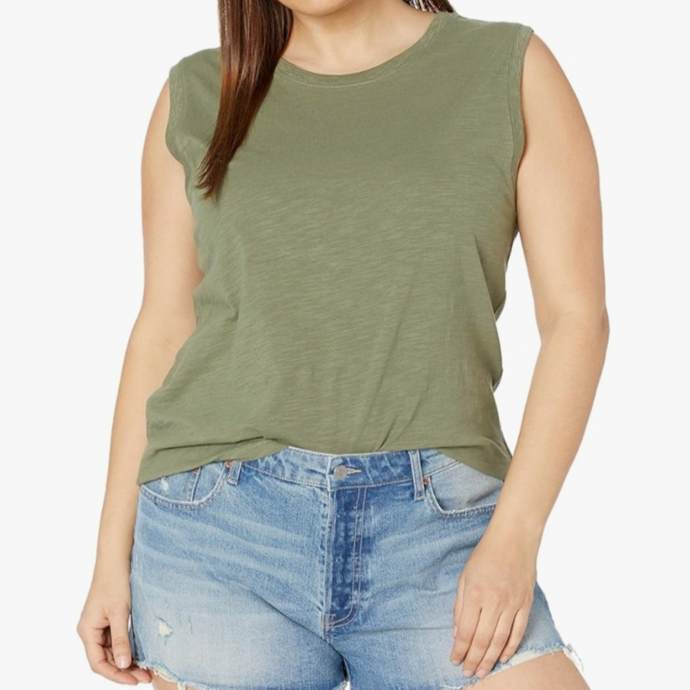 Olive Green Muscle Tee - Women